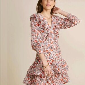 Vineyard Vines Ivy Floral Long Sleeve Cotton & Silk Dress